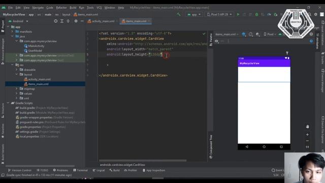 Membuat Layout Item Recycler View | Kotlin-Andorid Studio смотреть онлайн