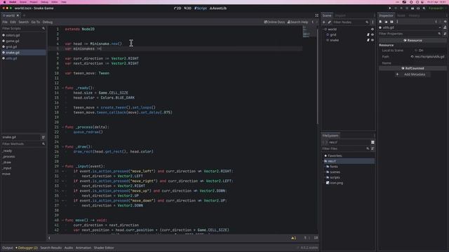 How to make a Snake Game in Godot 4: Moving the Snake смотреть онлайн