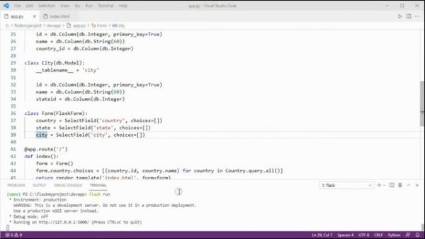 Python Flask PostgreSQL Dynamic Select Box with Flask-WTF, javascript and SQLAlchemy
