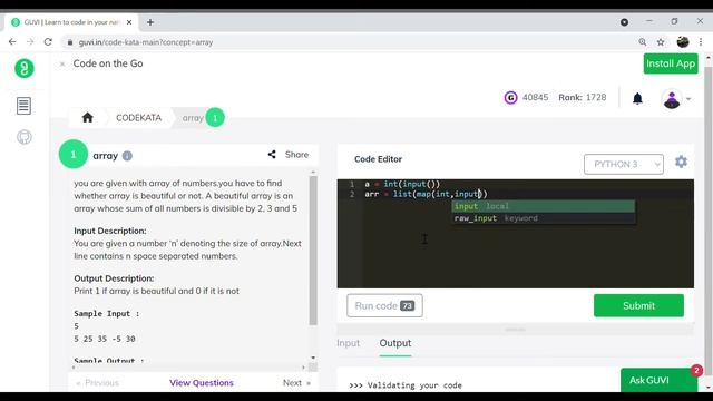 Arrays_Codekata Programs using Python смотреть онлайн