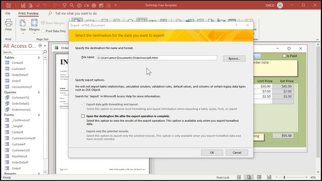 Export Microsoft Access Reports as HTML Documents to View in Web Browser смотреть онлайн