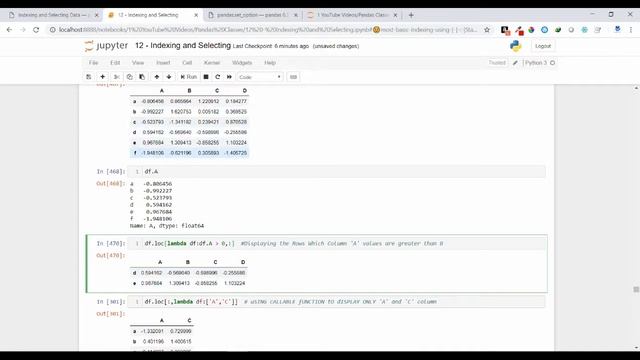 20 - Pandas - Indexing & Selecting Using Callable ! смотреть онлайн
