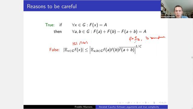 Freddie Manners (UCSD): Iterated Cauchy--Schwarz arguments and true complexity смотреть онлайн
