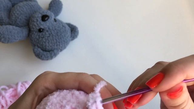 Мишка крючком из Alize Softy Plus. МК. Часть 3