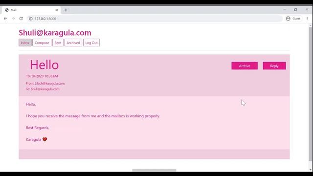 Lilach Karagula / Mail with Django framework смотреть онлайн