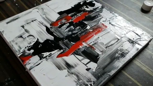 Making Of Easy Abstract Painting In Acrylics/ Smearing Paints On Canvas/Fun/Project 365days/Day#016