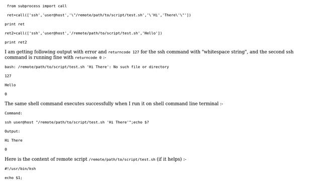 Using string with whitespace in the subprocess.call function in python смотреть онлайн