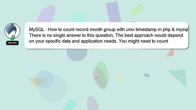 MySQL : How to count record month group with unix timestamp in php & mysql. смотреть онлайн