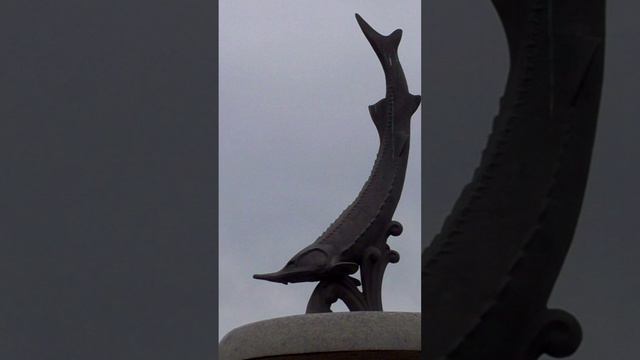 Набережная Сарапула и памятник стерляди - символы города на Каме. смотреть онлайн