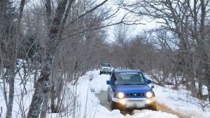 4x4 Suzuki Jimny и Escudo по снежной каше