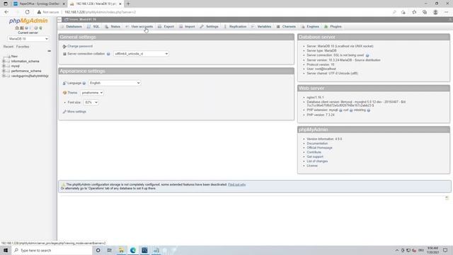 Synology NAS DATABASE Migration MariaDB 5 To MariaDB 10 / Upgrade DSM 7 / PaperOffice DMS