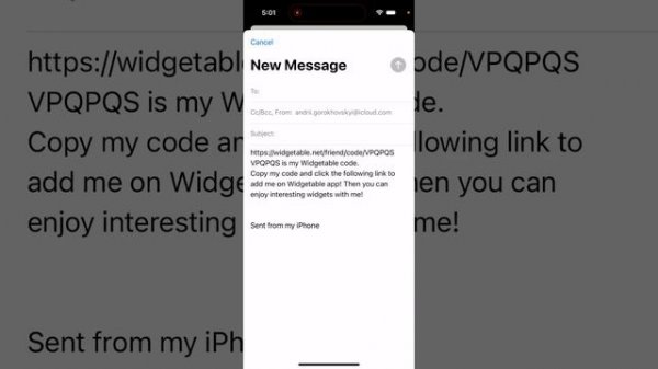 Widgetable - how to share friend invite code?