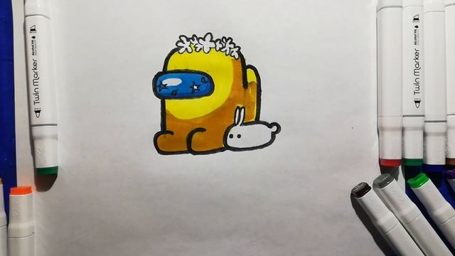 Как нарисовать Амонг Аса маркерами . How To Draw a Among Us with markers. смотреть онлайн