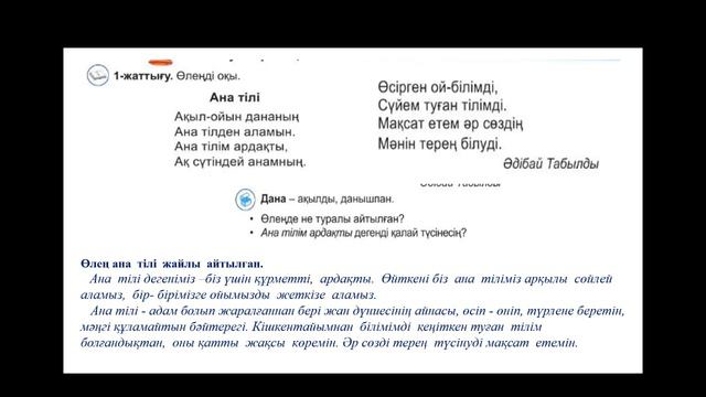 Сөйлеу не үшін  қажет? Ана тілі 1 сынып. 2 сабақ.