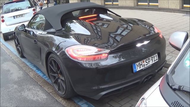 2x Porsche Boxster Spyder In Düsseldorf! Accelerations, Startup!