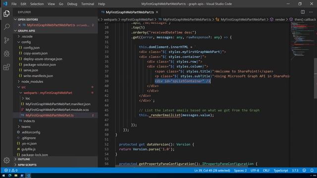 SharePoint Framework Tutorial - Using Microsoft Graph APIs смотреть онлайн