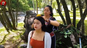 DOÑA BLANCA & CAMILA, LIMPIA ESPIRITUAL AM FLUSS MIT SCHWERT, ASMR, Hair Cracking 17:10