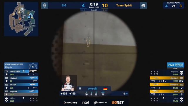 Play-In. BIG vs SPIRIT. Map-1 Overpass. IEM Katowice 2021 смотреть онлайн