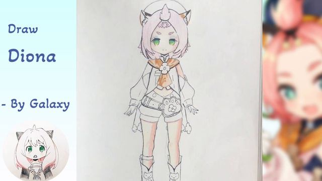 Drawing Diona from Genshin Impact (with coloured pencils) смотреть онлайн
