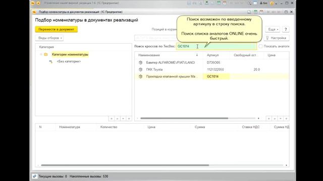 Расширение конфигурации 1С для поиска автозапчастей аналогов по кроссам (TecDoc, Emex, Exist) Onlin смотреть онлайн