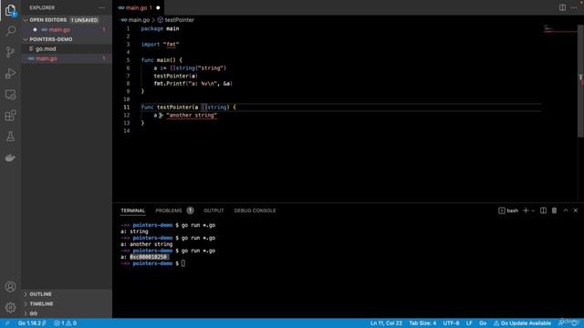 1. Golang: Pointers смотреть онлайн
