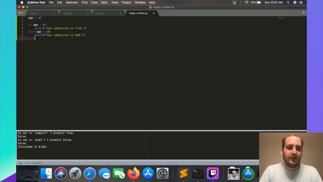 Python Crash Course Chapter 5 смотреть онлайн