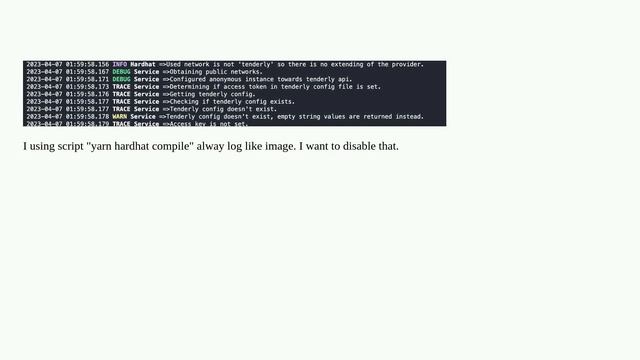 How to disable log that when compile? смотреть онлайн