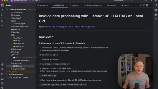 Invoice Data Processing with Llama2 13B LLM RAG on Local CPU [Weaviate, Llama.cpp, Haystack] смотреть онлайн