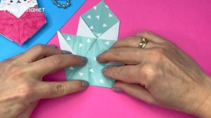 Оригами КОТИК В СЕРДЕЧКЕ с кармашком | Поделки из бумаги на День Валентина