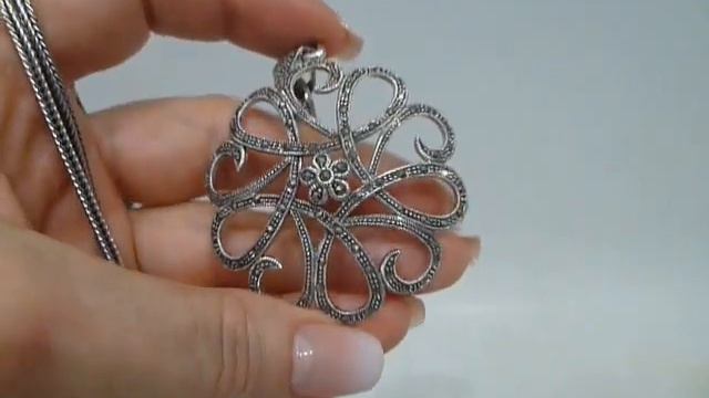 Колье с натуральными марказитами ("капельное серебро") Серебро 925 смотреть онлайн