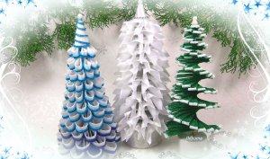 Новогодние ёлочки своими руками из лент, фетра, фоамирана.