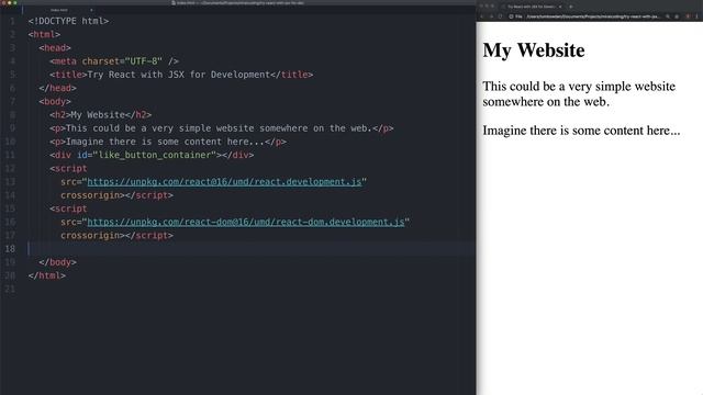 S01V04: Try React with JSX for Development смотреть онлайн