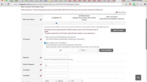 Регистрации аккаунта LG через ПК