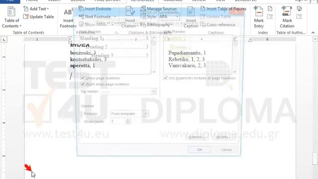 At the bottom of the document insert a table of contents. Make sure it is not created from the... смотреть онлайн