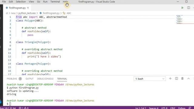 CHAPTER 21 :2.Abstraction and polymorphisms in python|Python Complete tutorial course in hindi| #24 смотреть онлайн