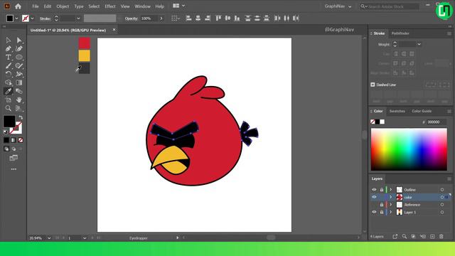 How to draw an Angry Bird in adobe illustrator | Red Angry Bird Vector Tutorial смотреть онлайн