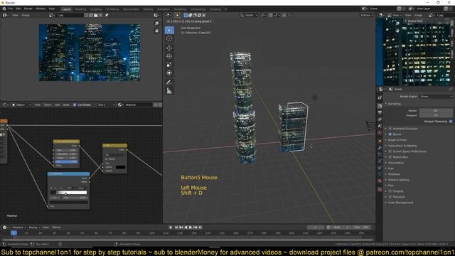 making a night city skyline in blender step by step tutorial смотреть онлайн