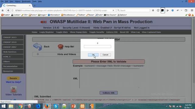 XML External Entity (XXE) walkthough OWASP Mutillidae смотреть онлайн