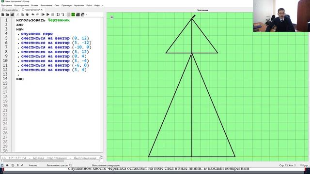 6 задание Информатика ЕГЭ. Задача 5960 с сайта Полякова. Чертёжник на Кумире смотреть онлайн