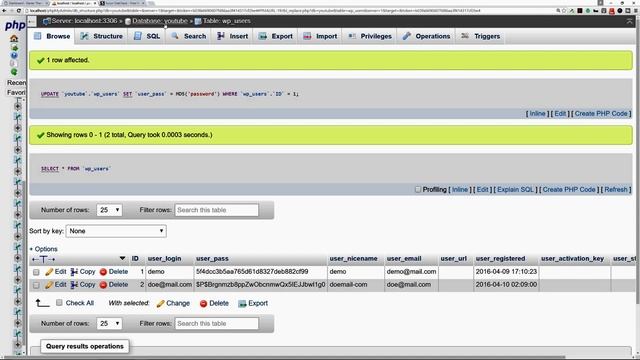 How to use phpMyAdmin to change your email address and password for your WordPress Website смотреть онлайн