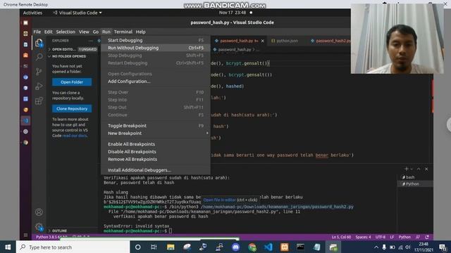 Hash password one way menggunakan python смотреть онлайн