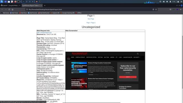 12. Website Screenshots With EyeWitness