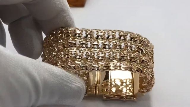 Золотой браслет двойной Фараон