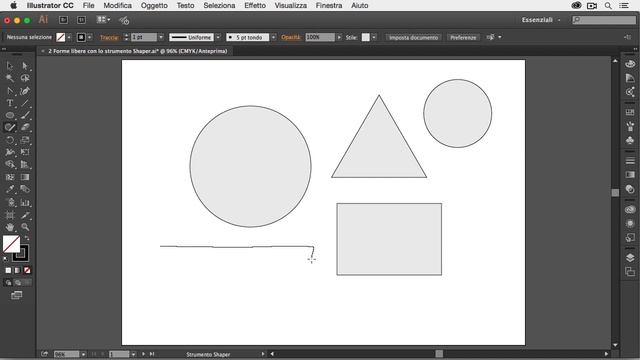 Videocorso "Illustrator CC 2015 Novità": Creare forme libere con lo strumento shaper смотреть онлайн