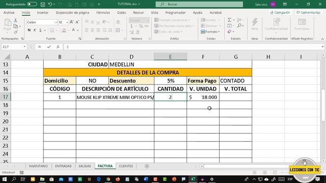 Inventario en Excel para tu negocio # 2: Crear La factura de ventas смотреть онлайн