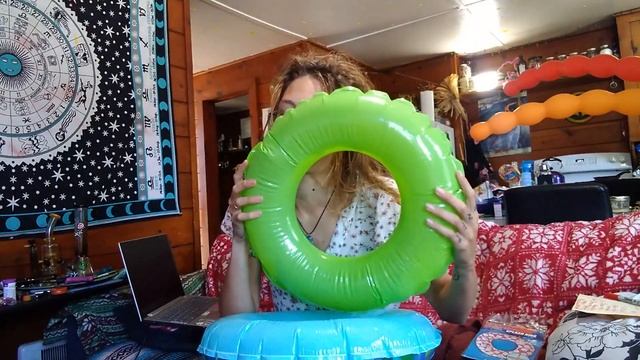Looner Girl Filling Inflatable SWIM RINGS | Inflating THREE INFLATABLES And Squiggly BALLOON