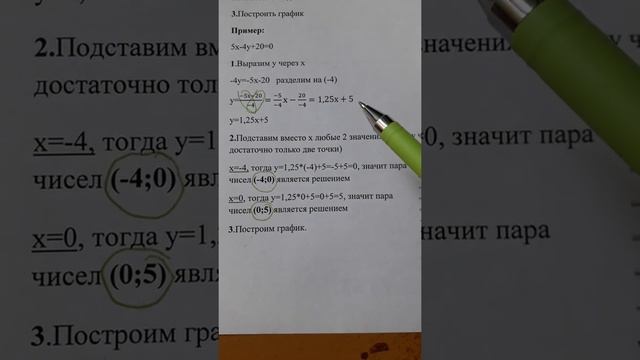 Линейное уравнение с двумя переменными и его график смотреть онлайн
