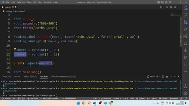 Create random question | Math Quiz using Python Tkinter - 2 смотреть онлайн