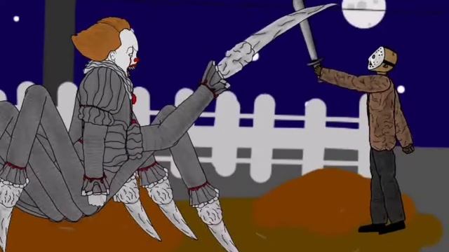 Пеннивайз vs Jason Voorhees рисуем мультфильмы 2 смотреть онлайн