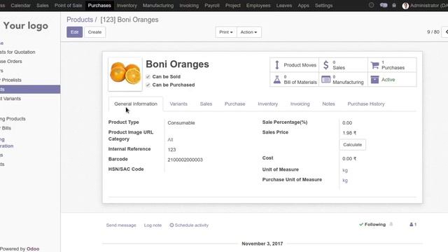 Add Products into Sale order through product Barcode into odoo смотреть онлайн